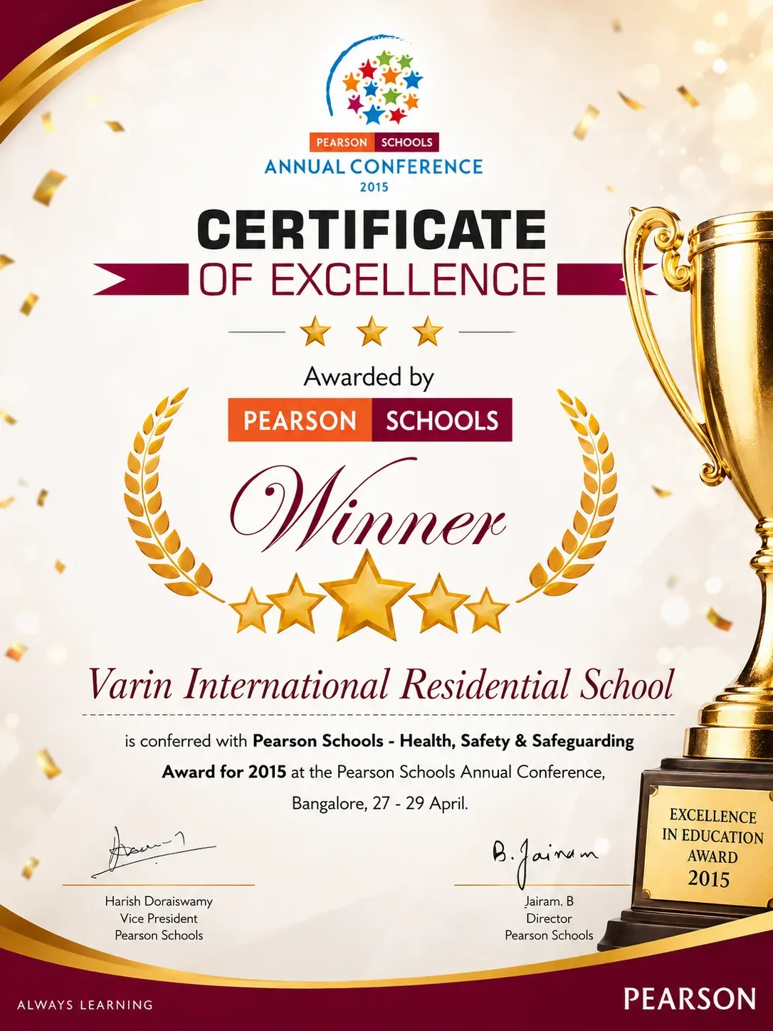 Varin school award and recognition