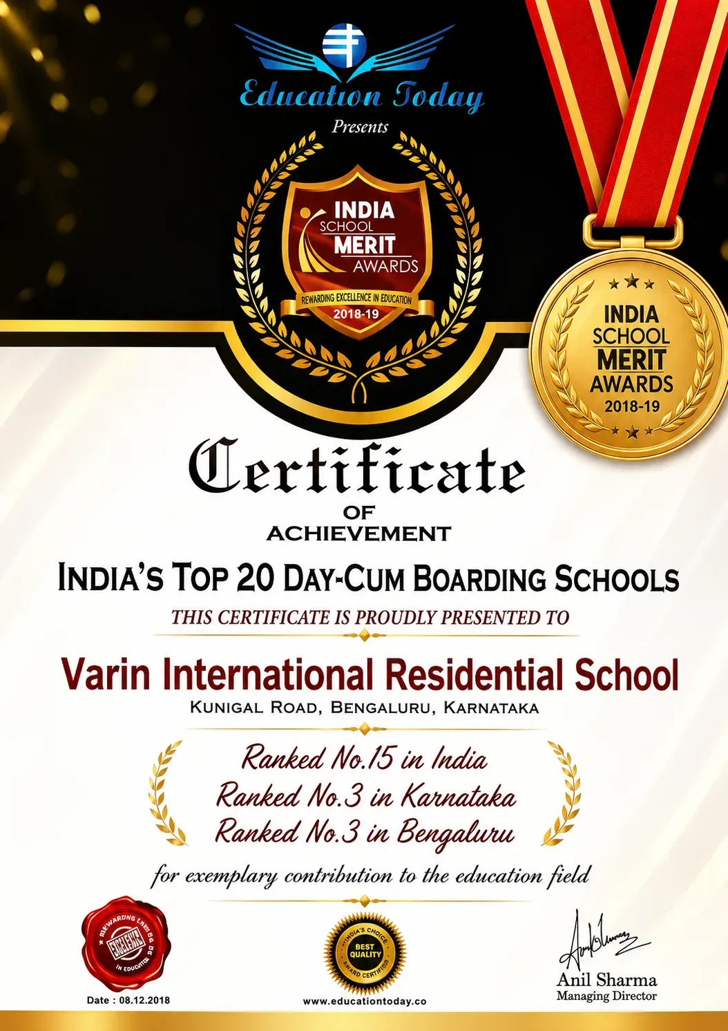 Varin school award and recognition