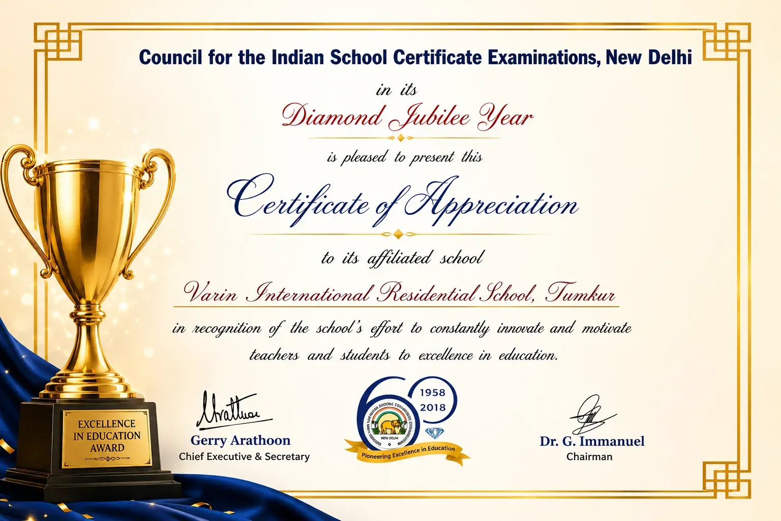 Varin school award and recognition