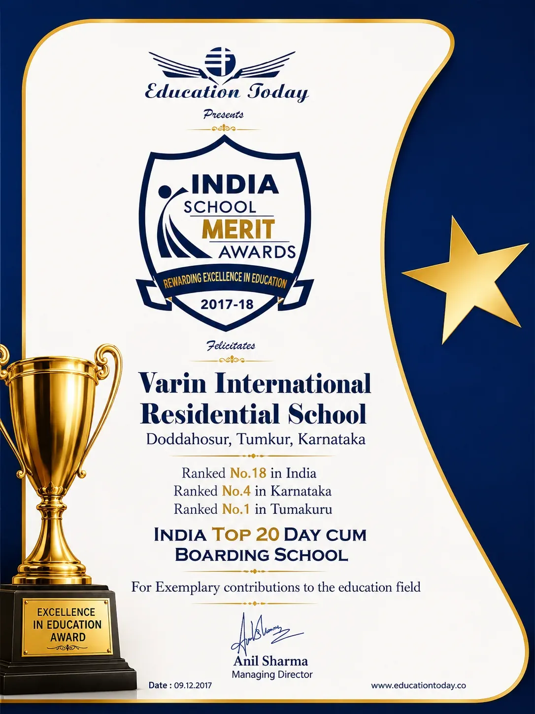 Varin school award and recognition