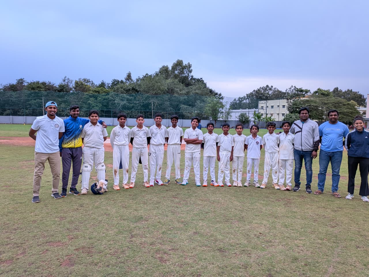 Varin students and coaches on the sports ground