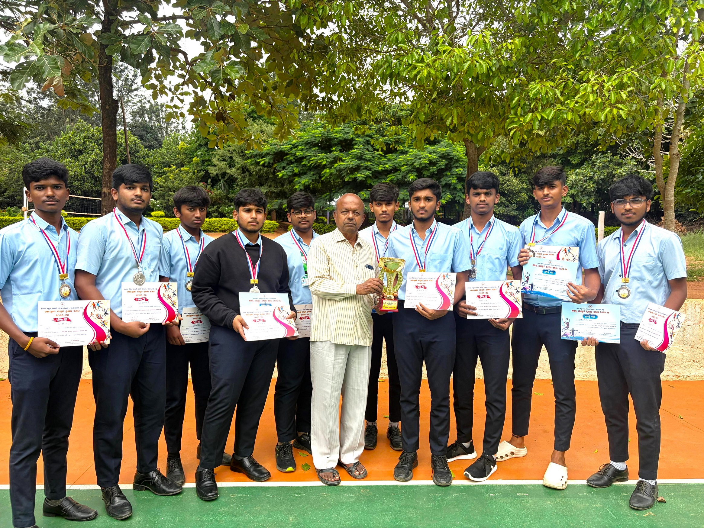 Students at taluk level sports competition